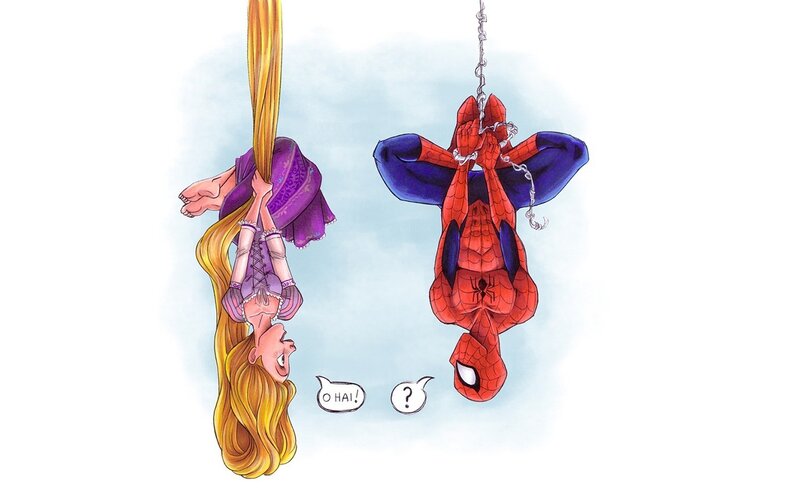 Rapunzel and Spider-Man — Red