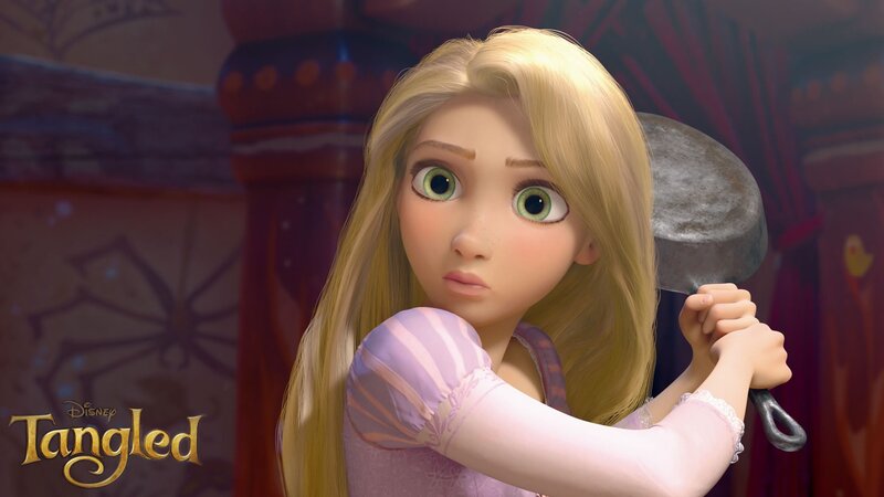 Rapunzel Holding a Pan — Pink