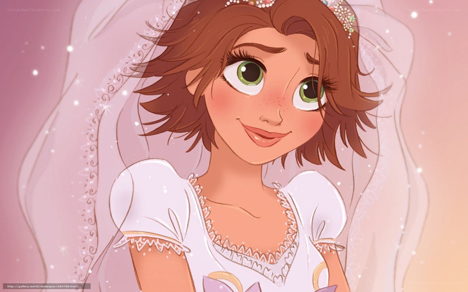 Rapunzel in wedding dress