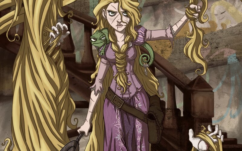 Rapunzel with a frog
