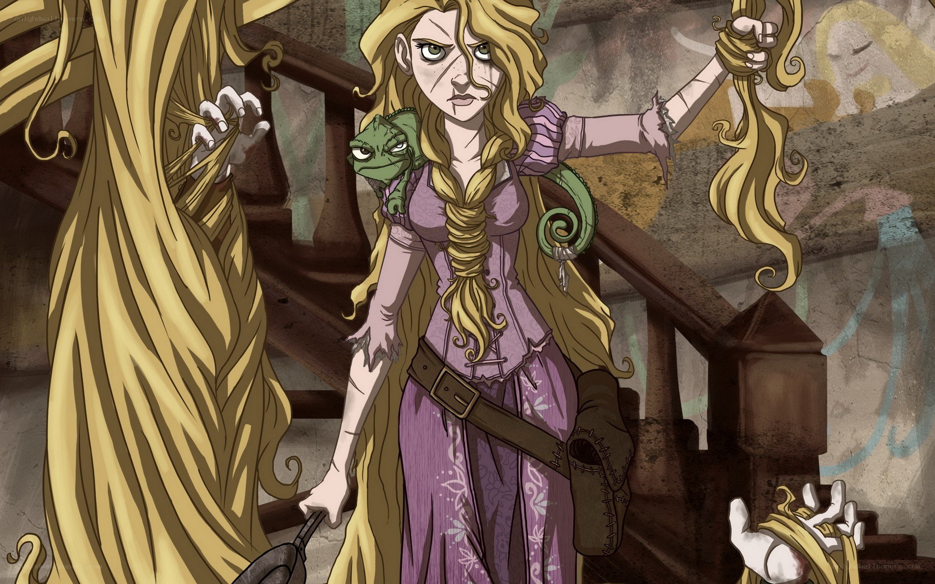 Rapunzel with a frog