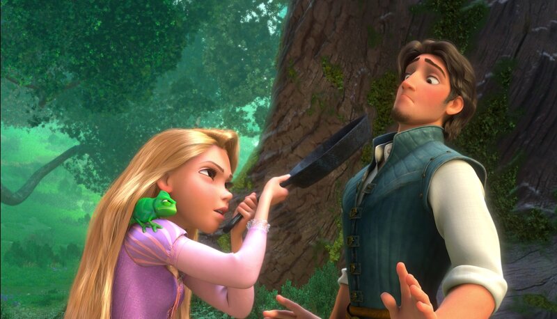 Rapunzel with frying pan