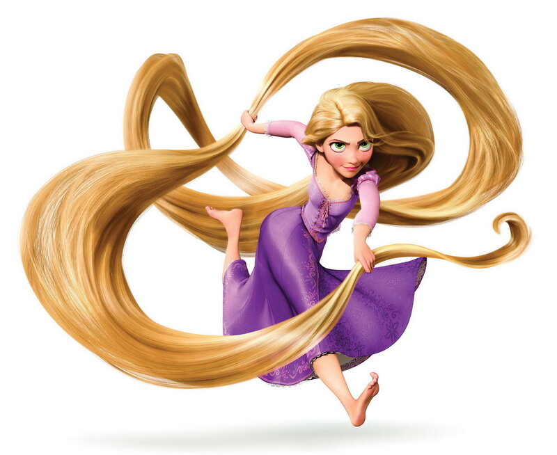 Rapunzel with long golden hair