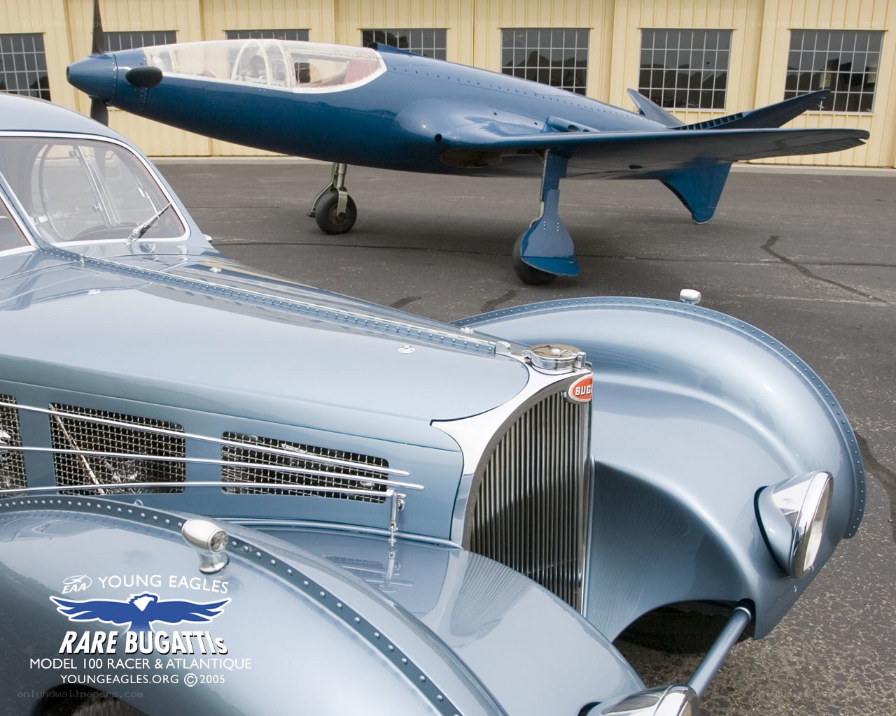 Rare Bugatti and aircraft