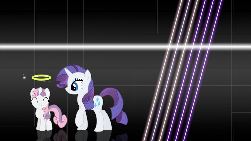 Rarity and Fluttershy in a digital space