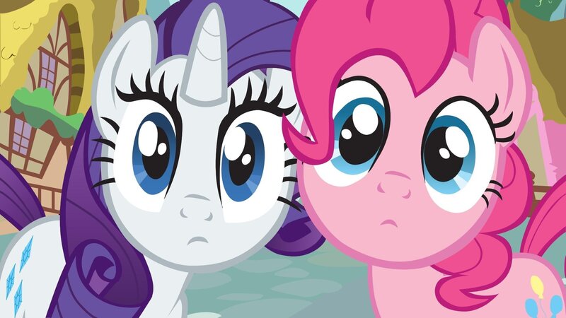 Rarity and Pinkie Pie look sad