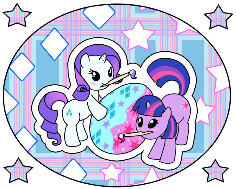 Rarity and Twilight painting together