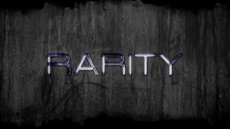 Rarity text on dark background