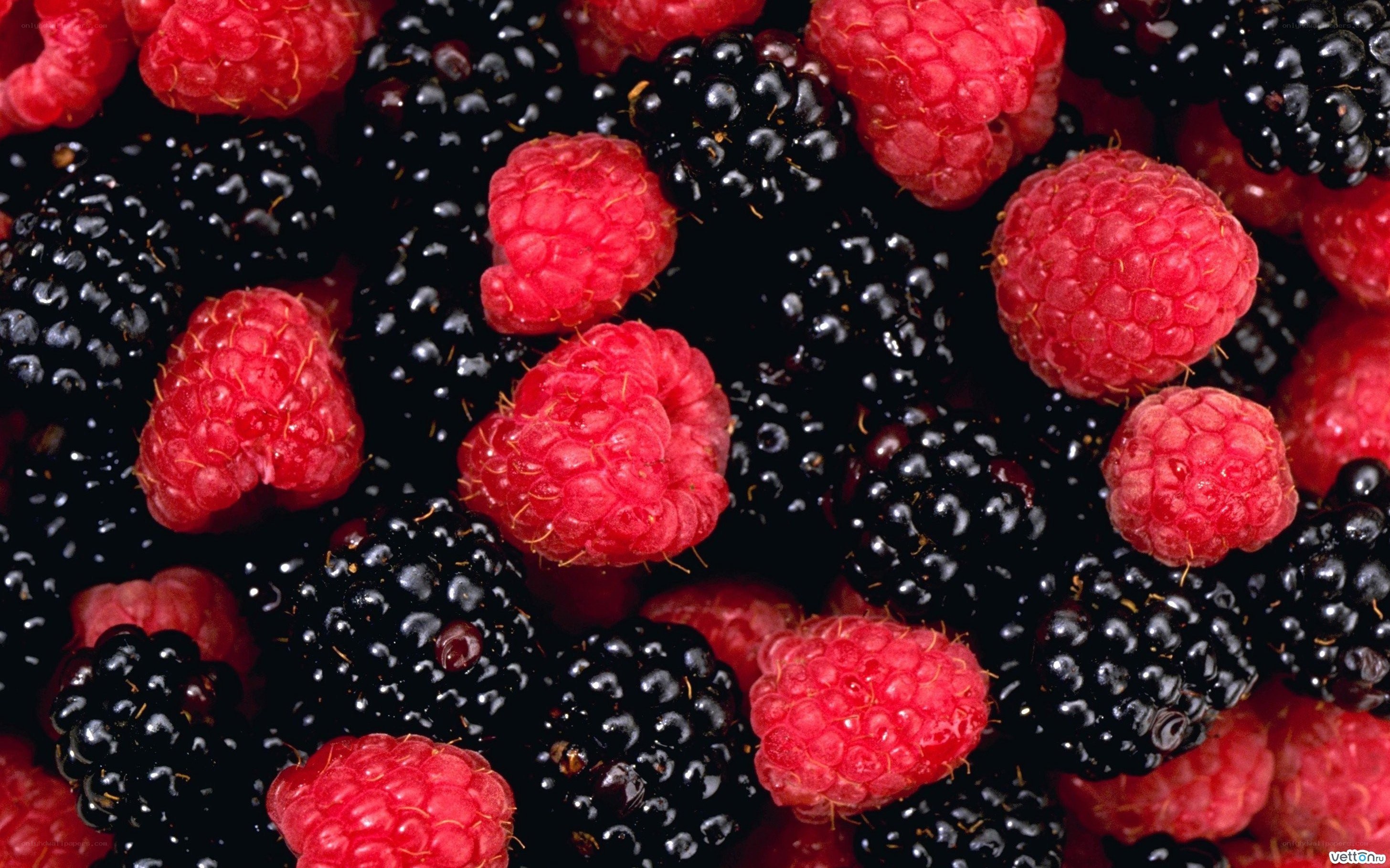 Raspberries and blackberries