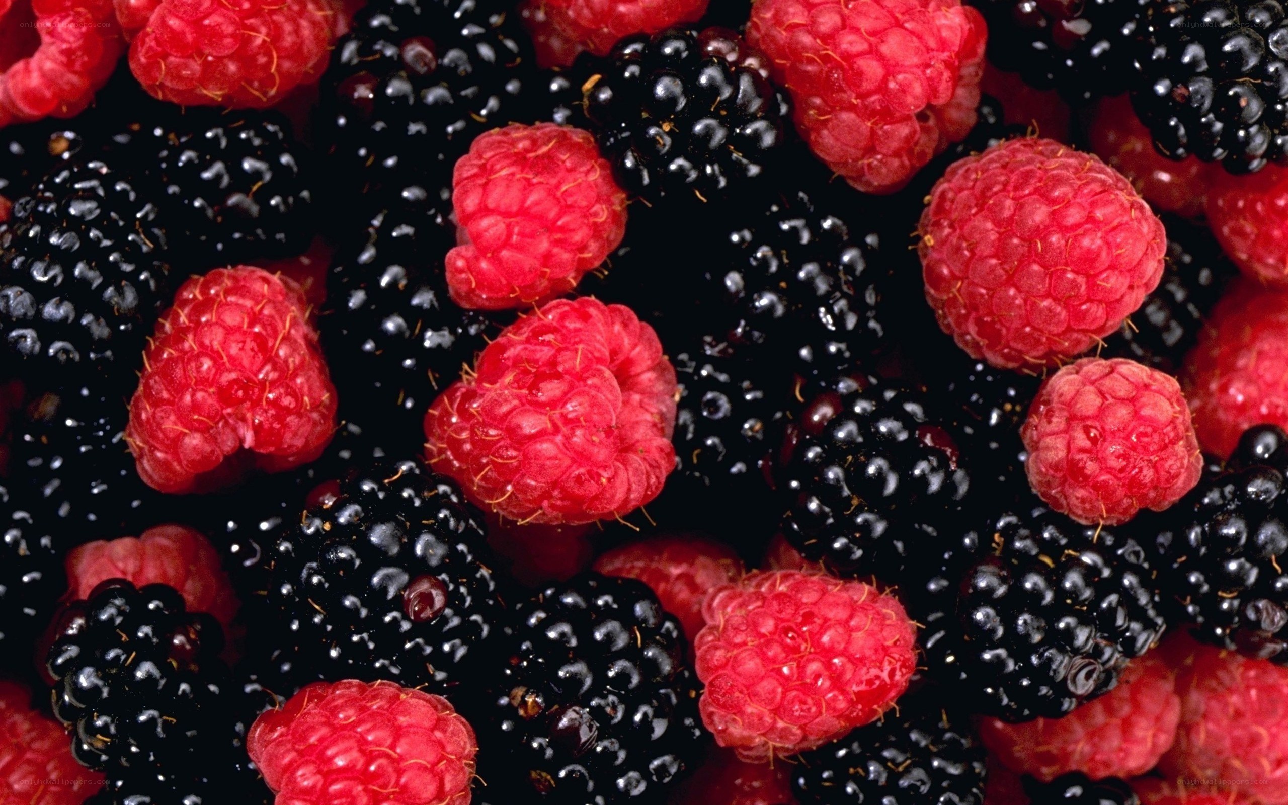 Raspberries and blackberries
