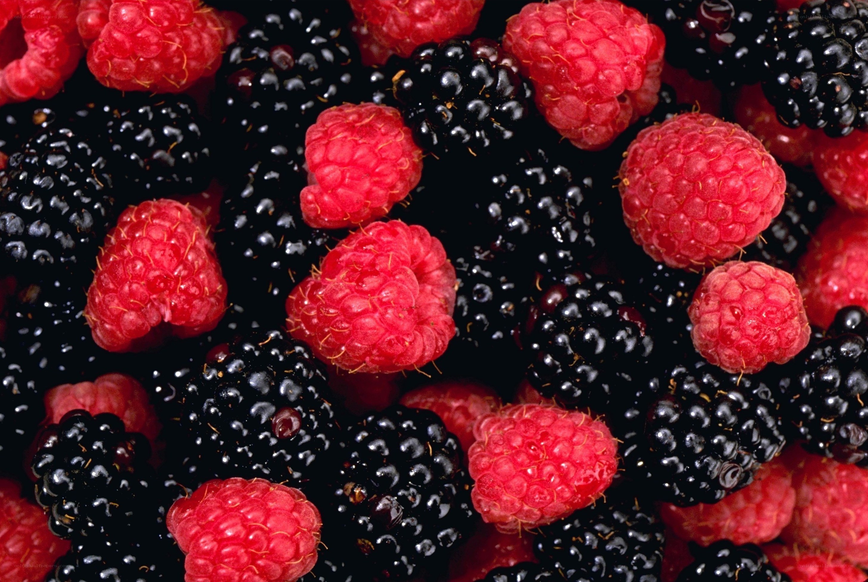 Raspberries and blackberries