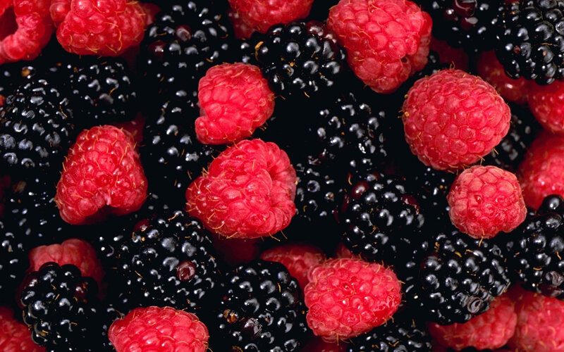 Raspberries and Blackberries — Red, Natural