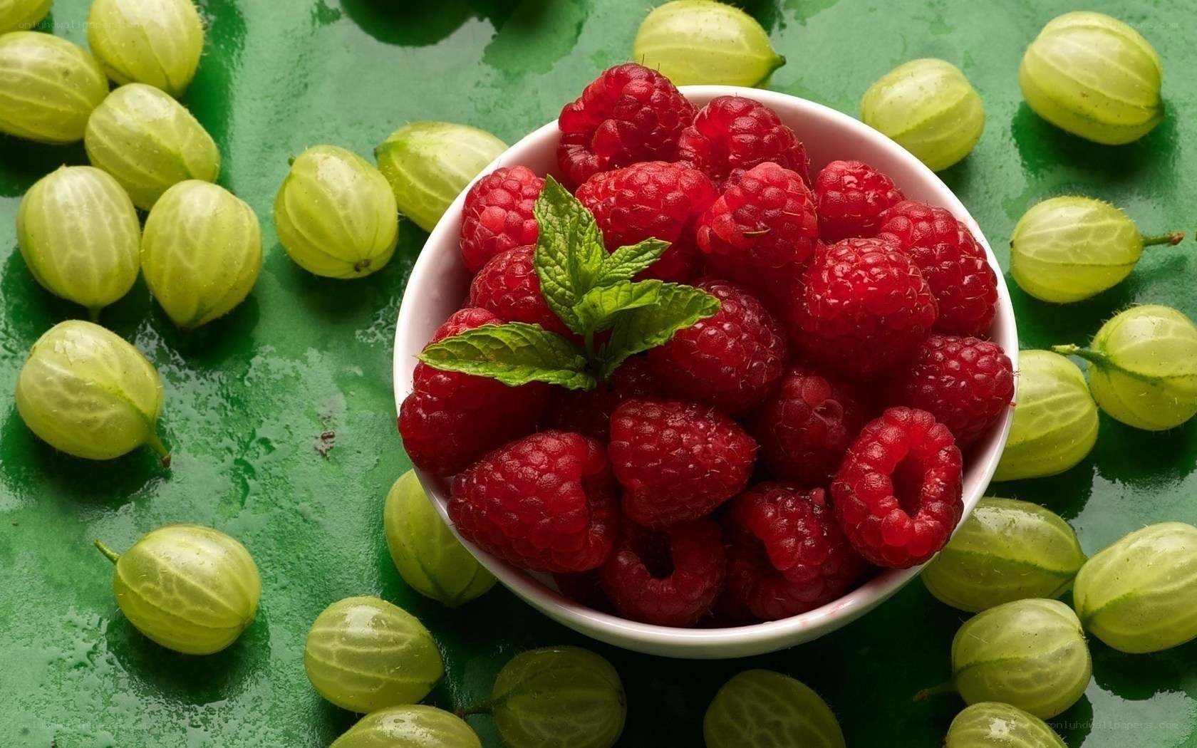 Raspberries and gooseberries