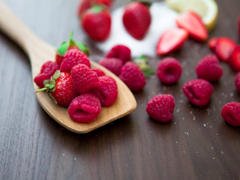 Raspberries and Strawberries — Red, Calm