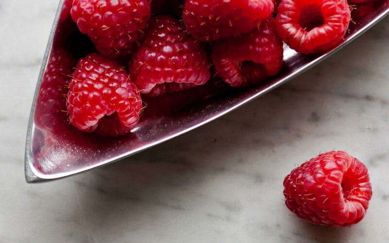 Raspberries in a Bowl — Red, Calm