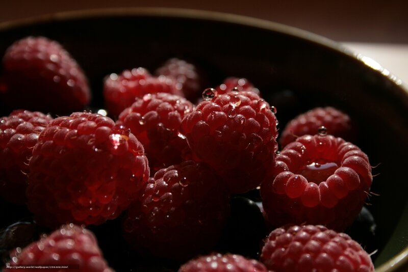 Raspberries in a Bowl — Red, Dramatic, Photograph