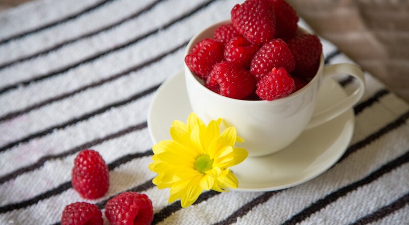 Raspberries in a Cup — Red, Calm