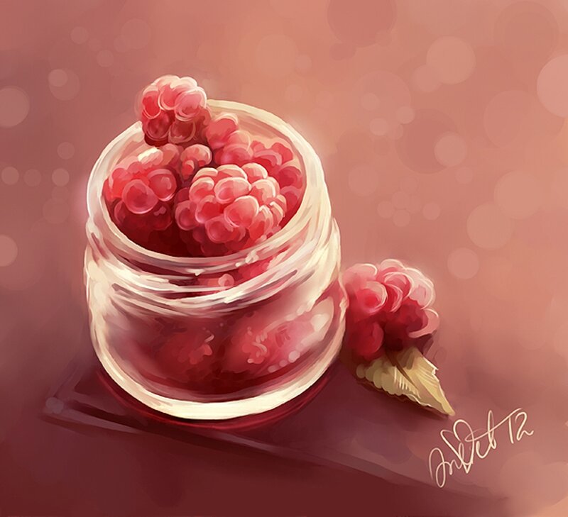 Raspberries in a Jar