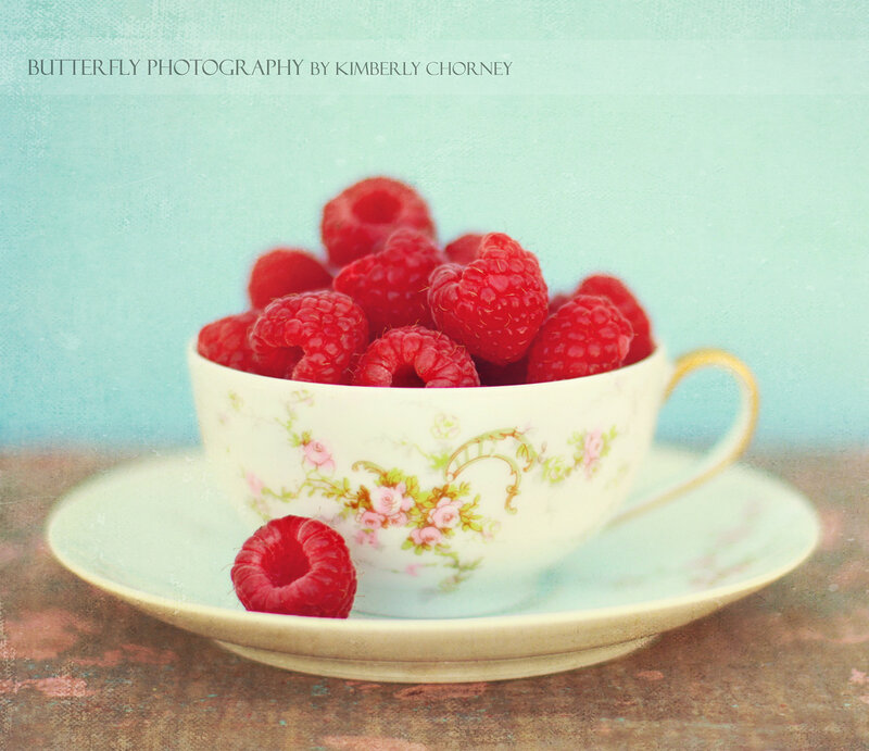 Raspberries in a Teacup — Red