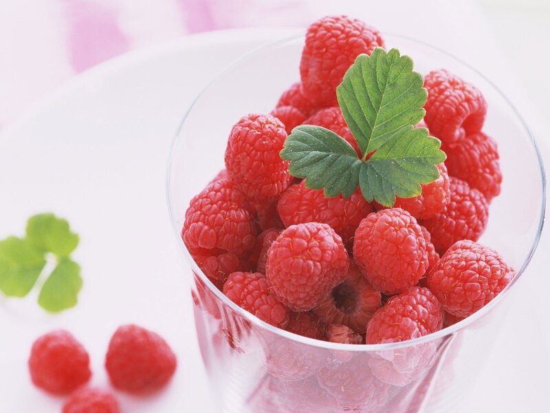 Raspberries in Glass