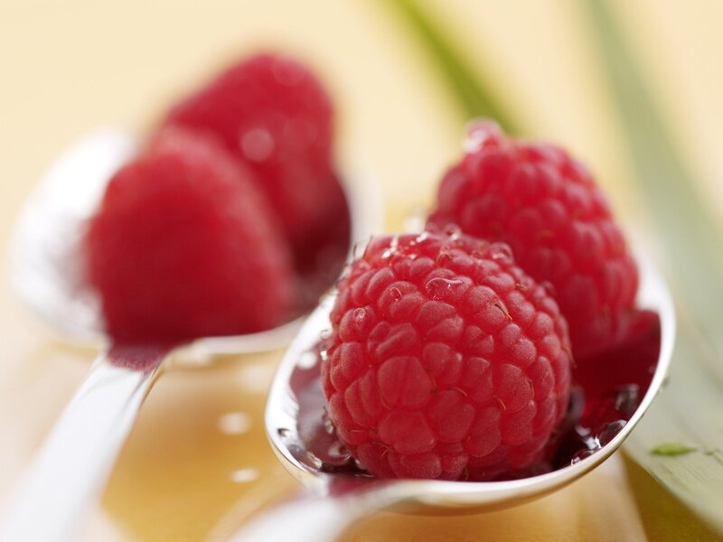 Raspberries on Spoons — Red