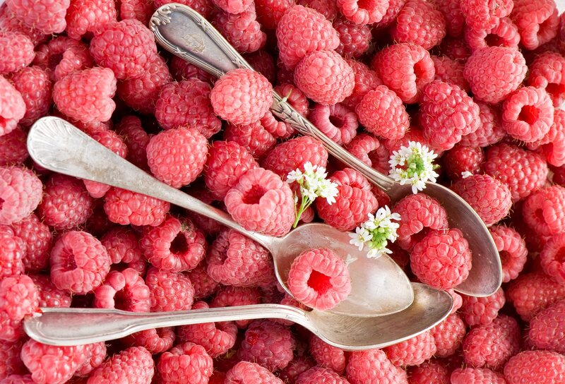 Raspberries with Spoons
