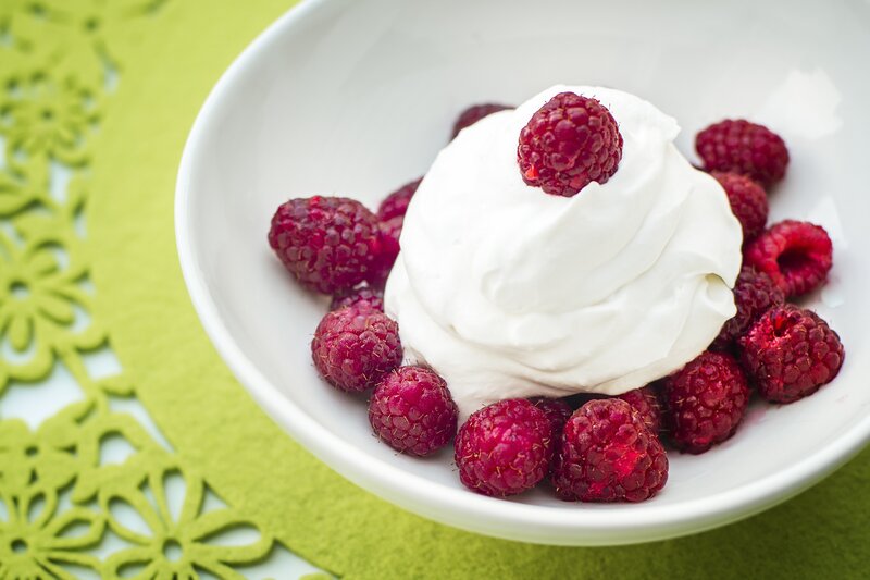 Raspberry and Cream Dessert — White