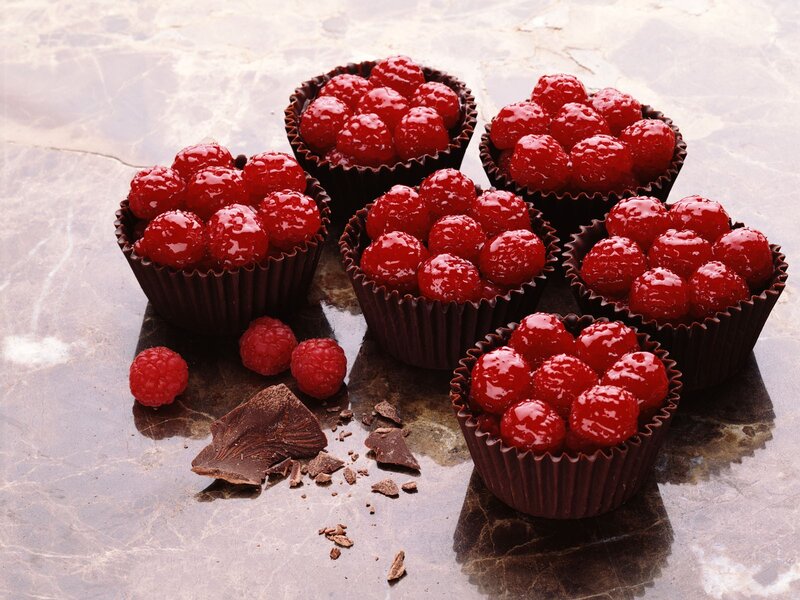 Raspberry Chocolate Tarts — Red, Appetizing