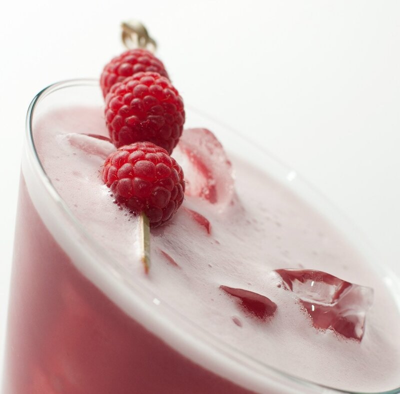 raspberry cocktail with ice