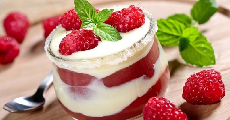Raspberry Dessert in Glass