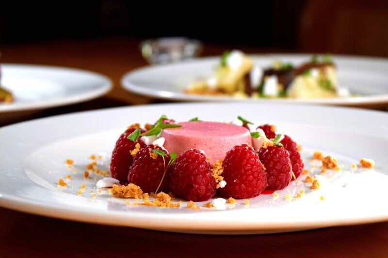 raspberry dessert with mousse