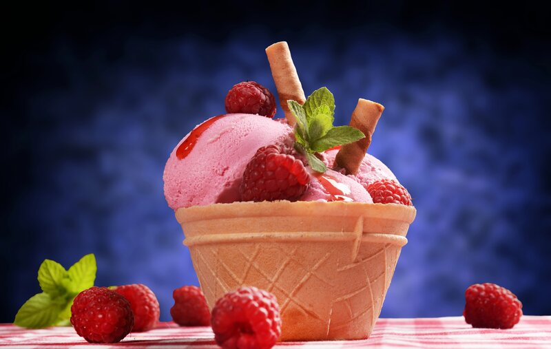 Raspberry Ice Cream Cone