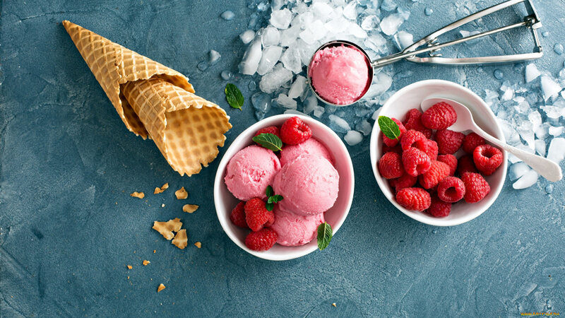 Raspberry Ice Cream — Pink, Refreshing