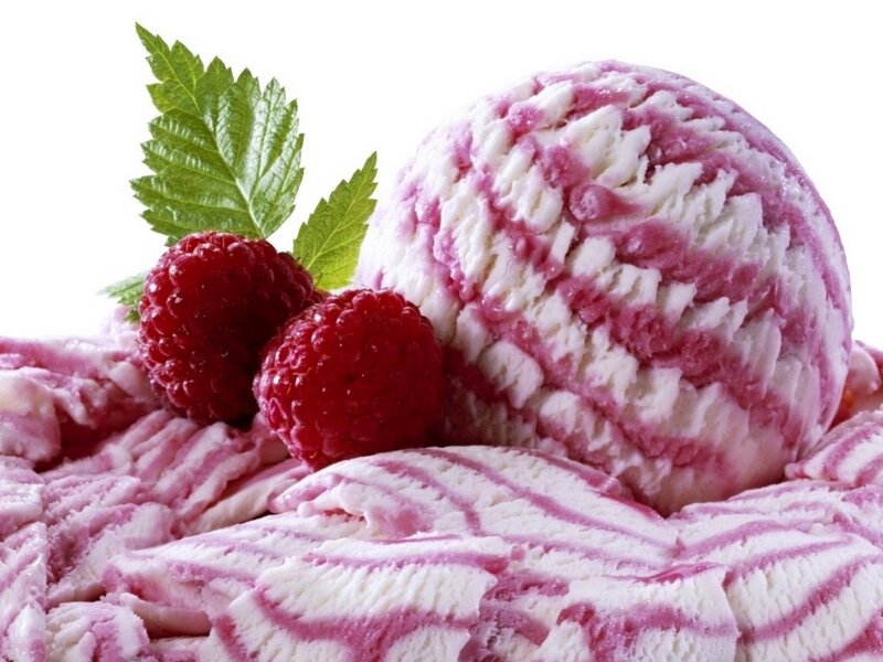 Raspberry Ice Cream Scoop — White