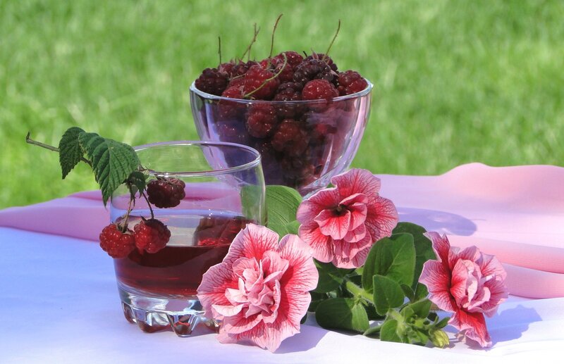 Raspberry Juice and Berries