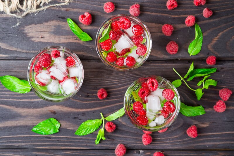 Raspberry Mint Drinks