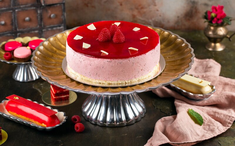 Raspberry Mousse Cake — Red