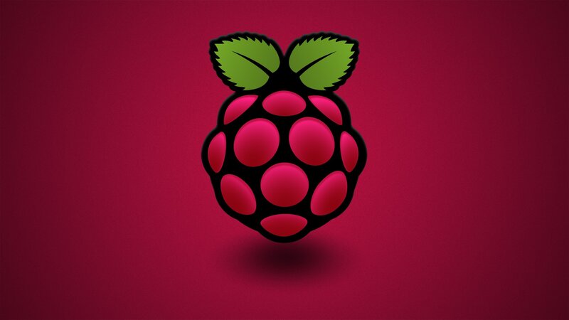 Raspberry Pi logo on red