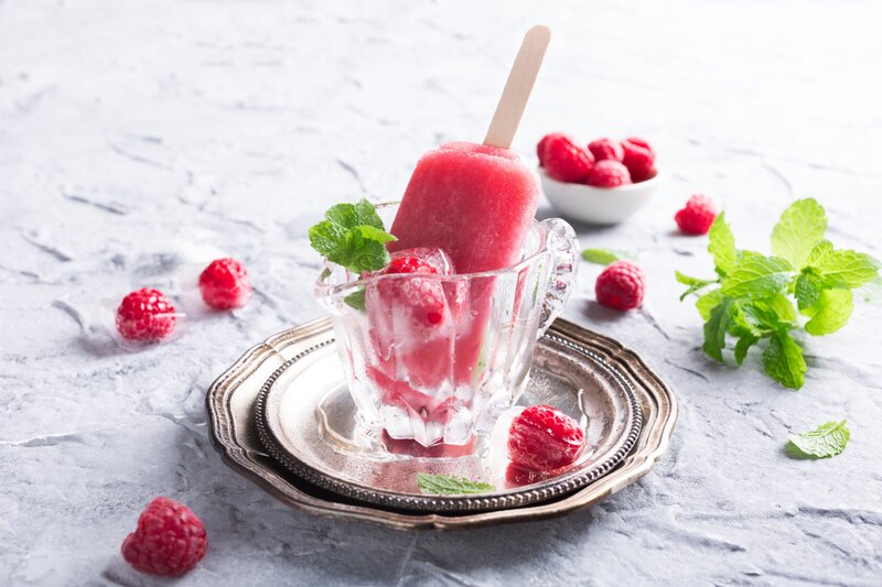 Raspberry Popsicle in Glass