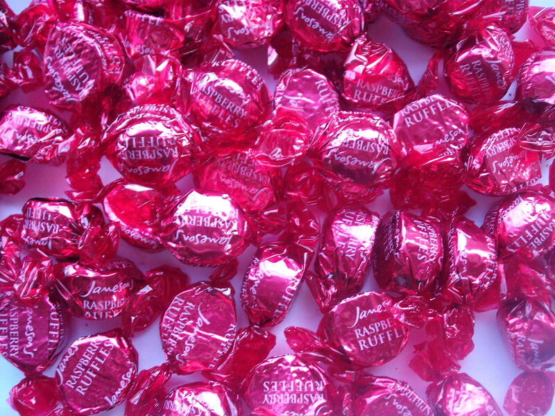 Raspberry ruffles candies