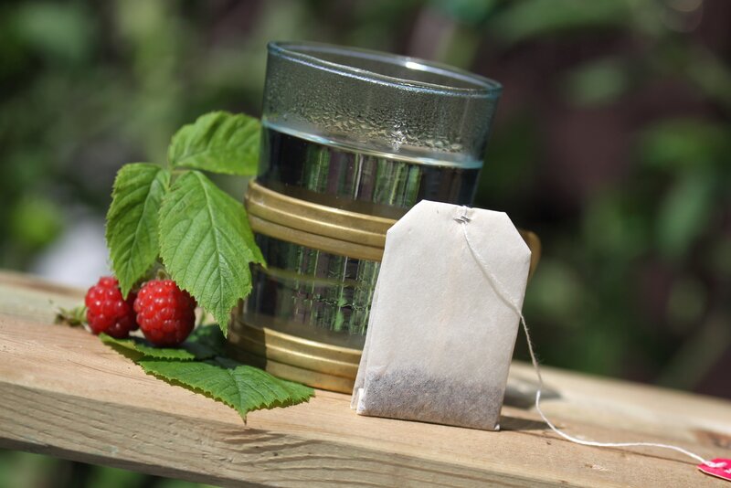 Raspberry tea setup outdoors