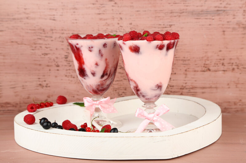 Raspberry Yogurt Dessert — Pink