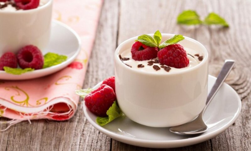Raspberry Yogurt Dessert — White, Calm
