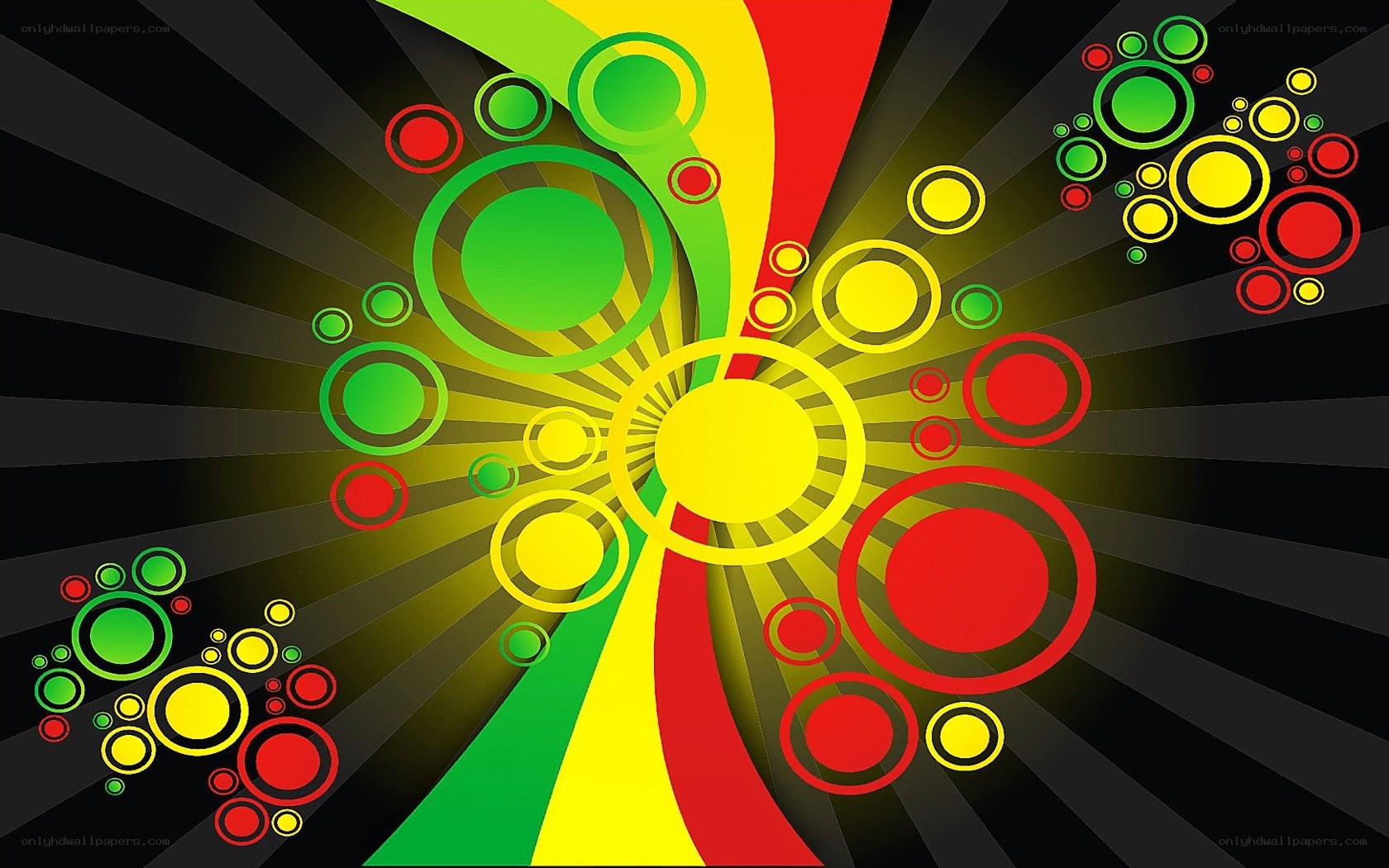 Rasta-colored abstract design