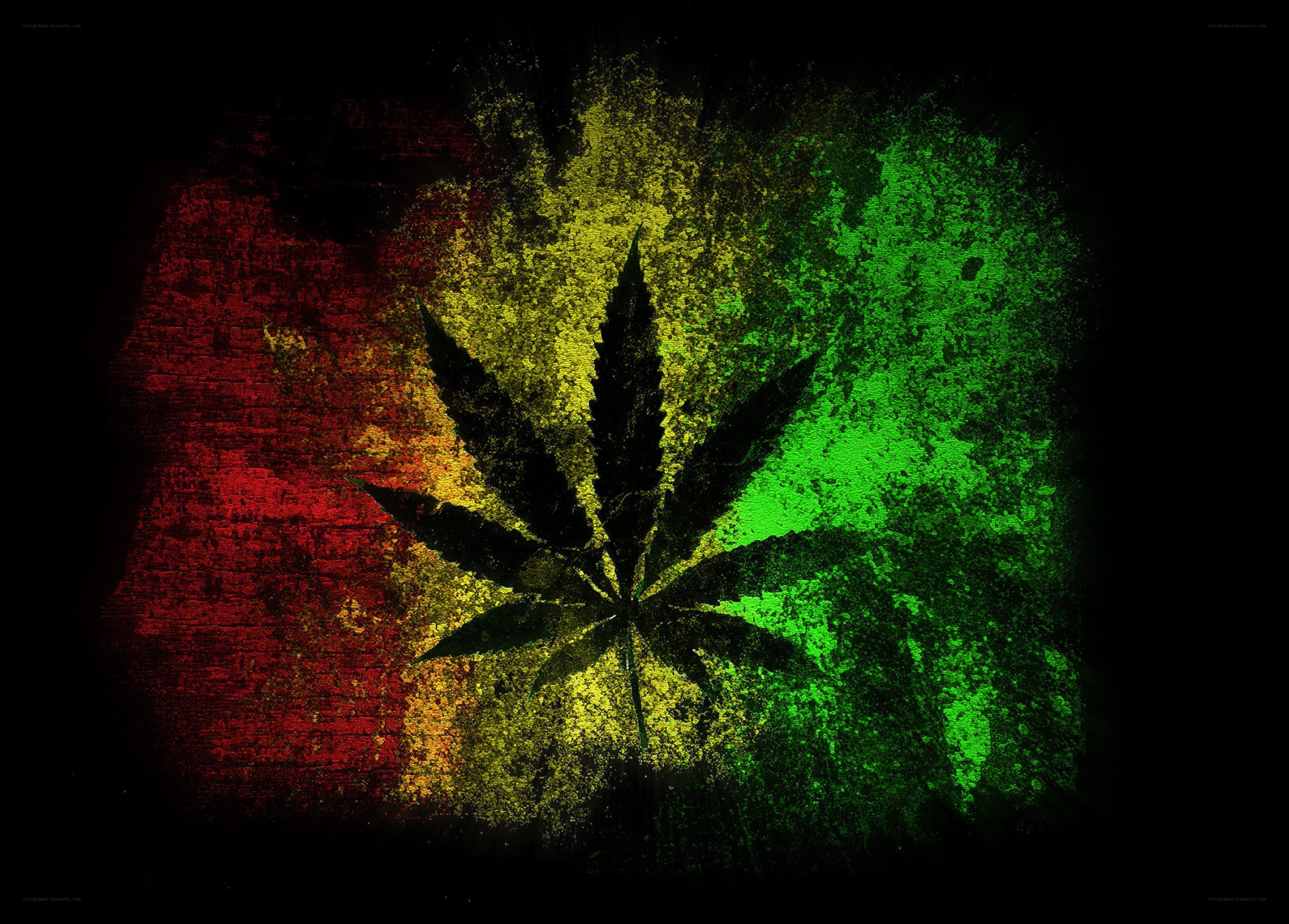 Rasta flag with cannabis leaf