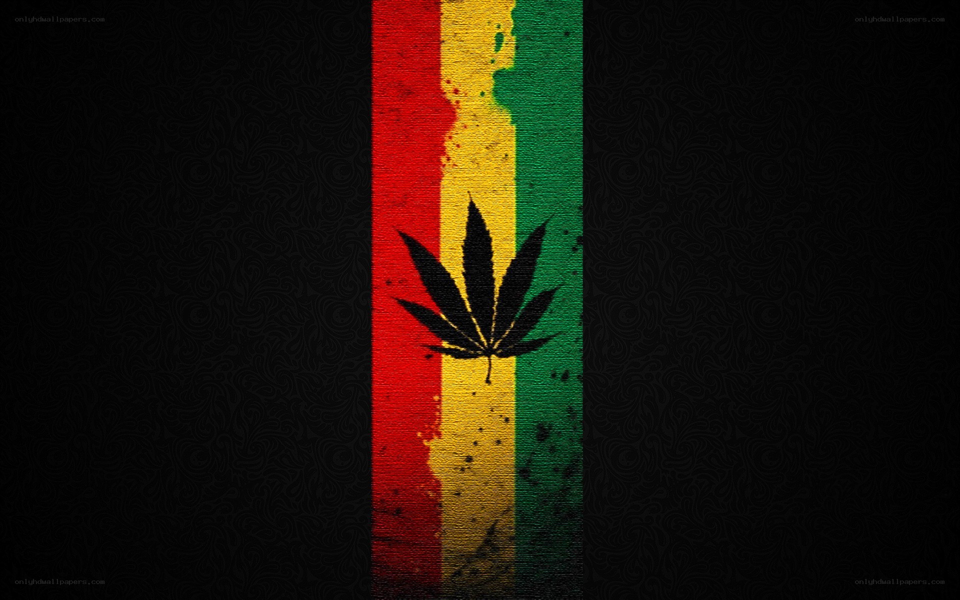 Rasta flag with cannabis leaf