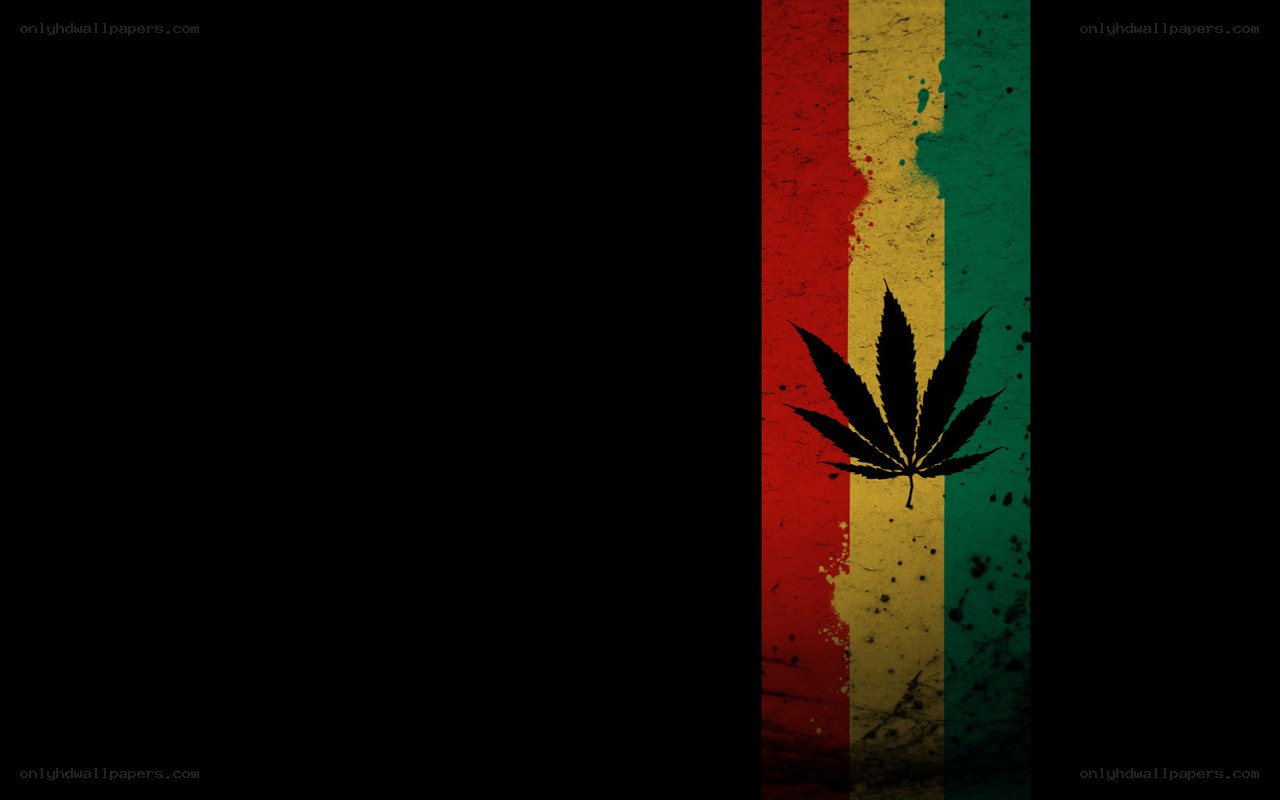 Rasta flag with cannabis leaf