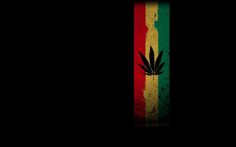 Rasta flag with cannabis leaf