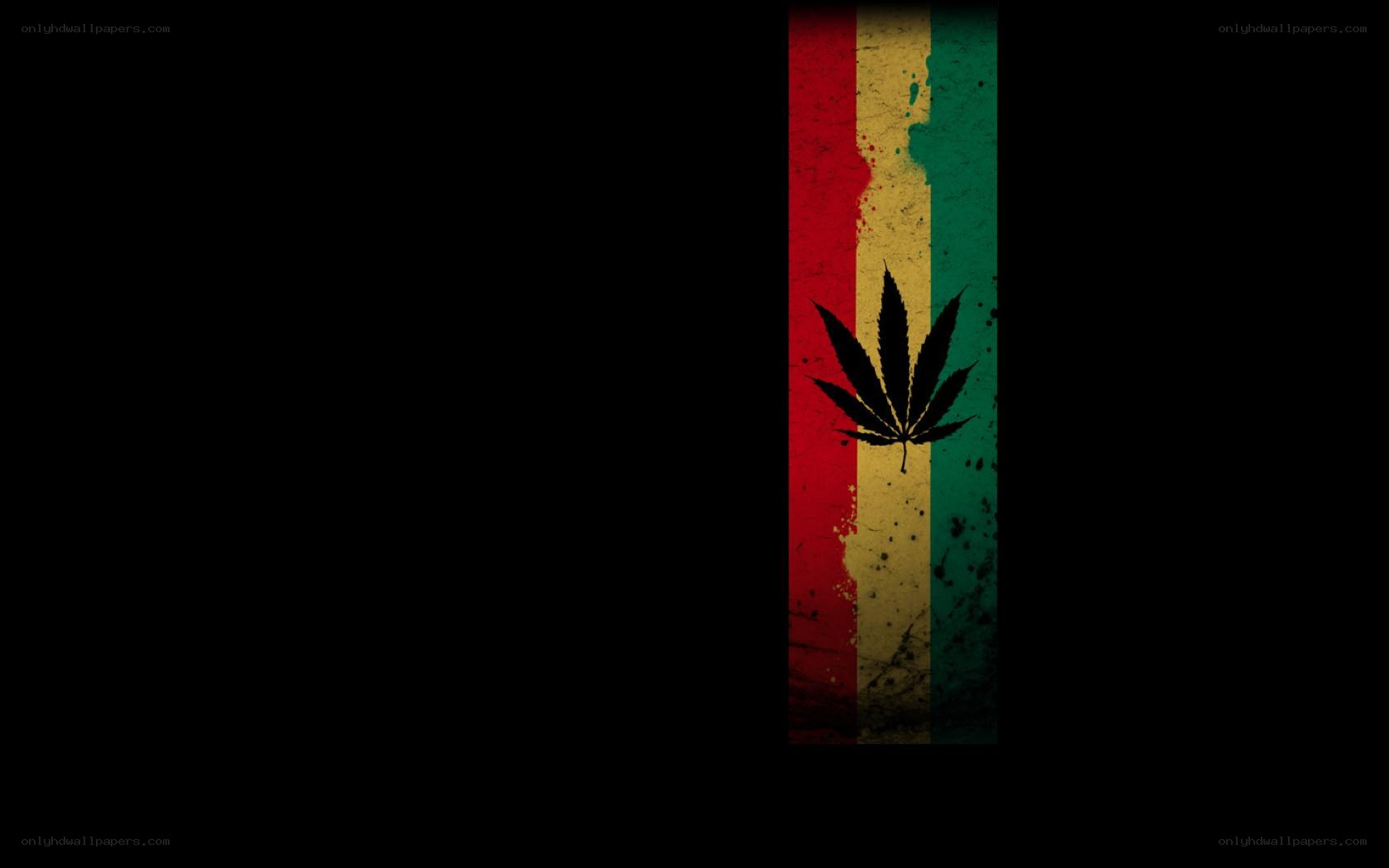 Rasta flag with cannabis leaf