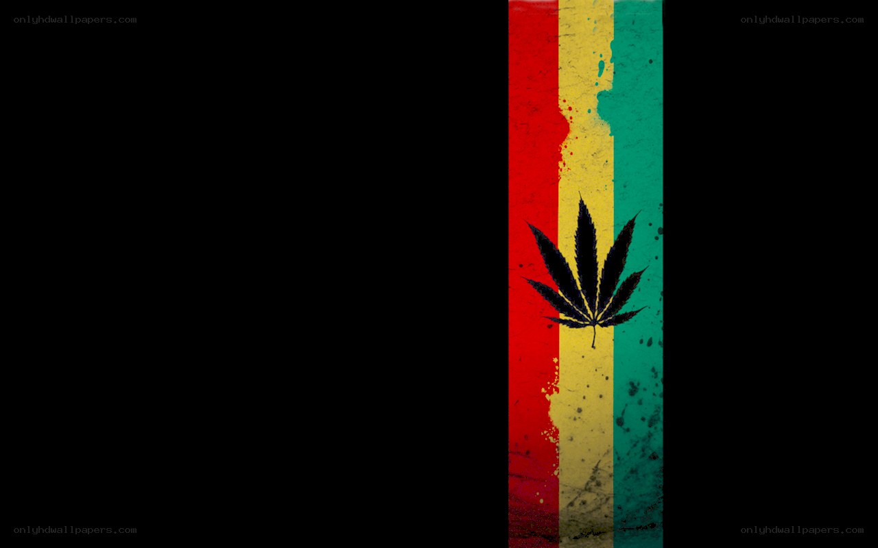 Rasta flag with cannabis leaf